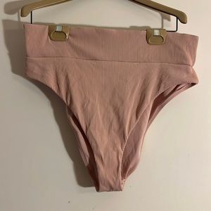 Aerie pink high cut cheeky bikini bottoms. Size XL.